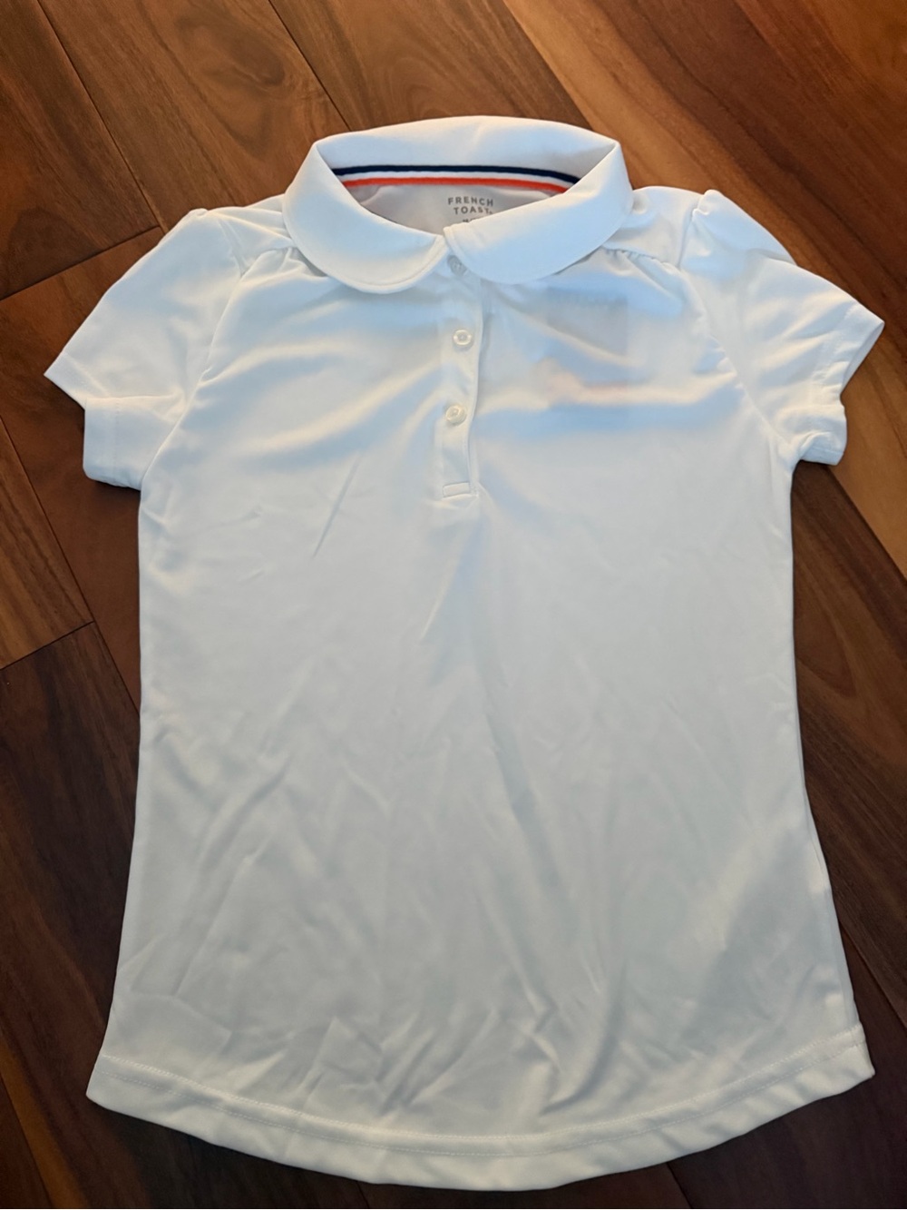 French Toast White Girls Polo with Peter Pan Collar and Short Sleeves